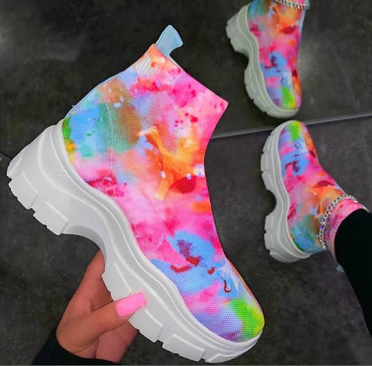 Printed casual mesh shoes