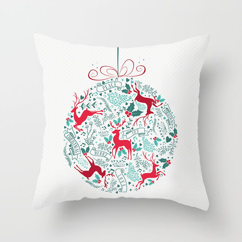 Santa Cartoon Digital Printed Sofa Pillow Cushion
