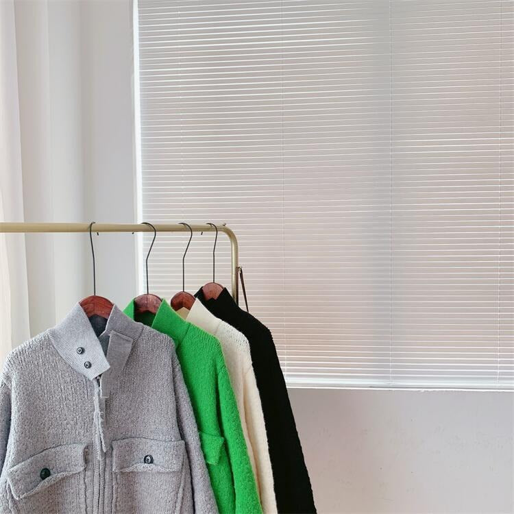 Retro Lazy Style Thickened Sweater Women's Coat New Loose Zipper Knitted Cardigan