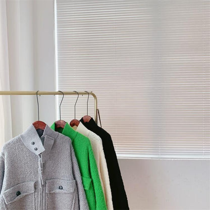 Retro Lazy Style Thickened Sweater Women's Coat New Loose Zipper Knitted Cardigan