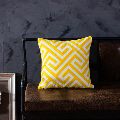 Cotton embroidered pillow with core sofa cushion chair backrest