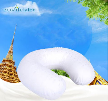 Ecolifelatex Thailand natural latex neck pillow  traveling  plane portable nap pillow