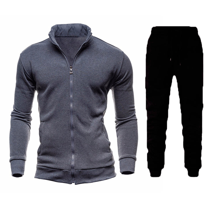 Men's Sports Sweater Zippered Mock Neck