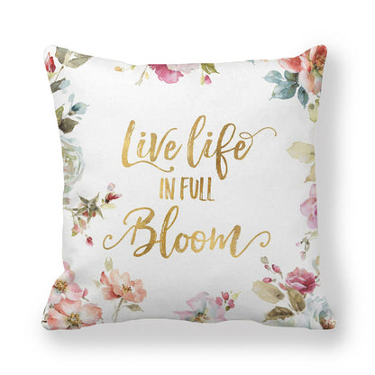 Butterfly Flower Pattern Encrypted Peach Skin Pillowcase