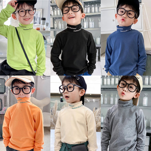 Children's half high neck bottoming shirt