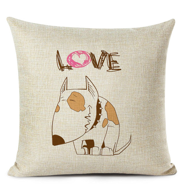 Chinese printed linen pillowcase