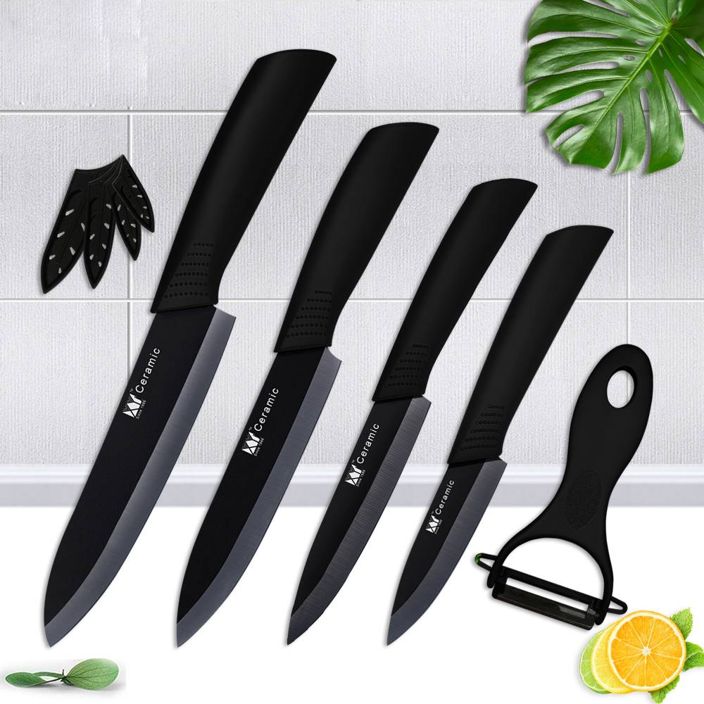 Ceramic knife set black blade ceramic knife