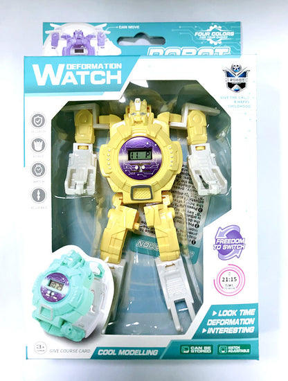 Electronic cartoon deformation robot watch