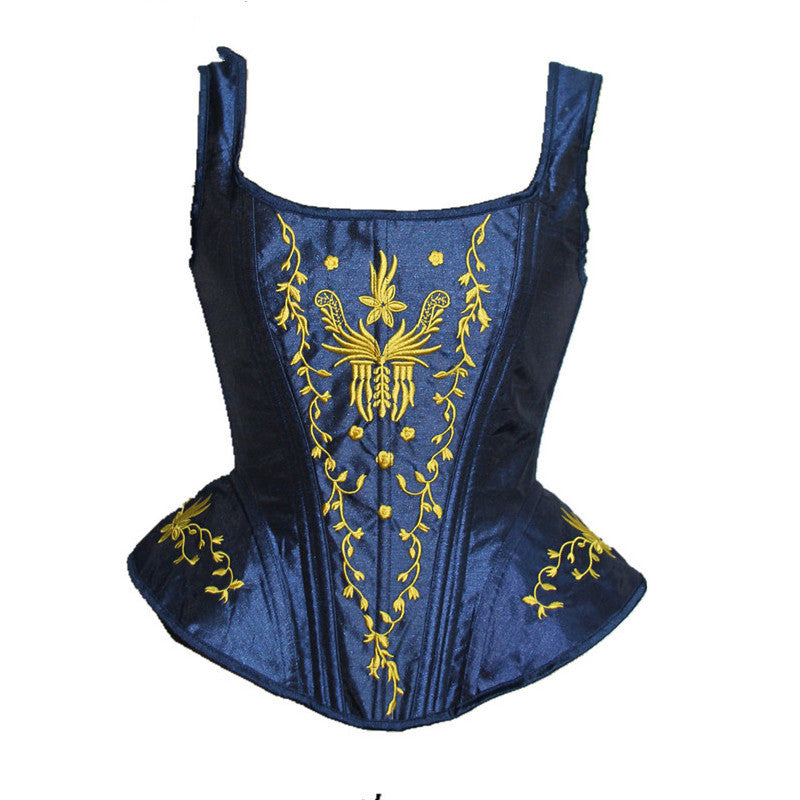 High-end Embroidery Chinese Style Plastic Top With Double Shoulder Straps To Close The Waist