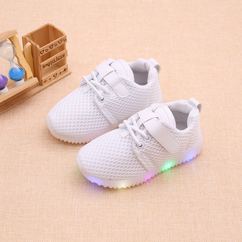 2021 summer children single shoes LED lights boys boys