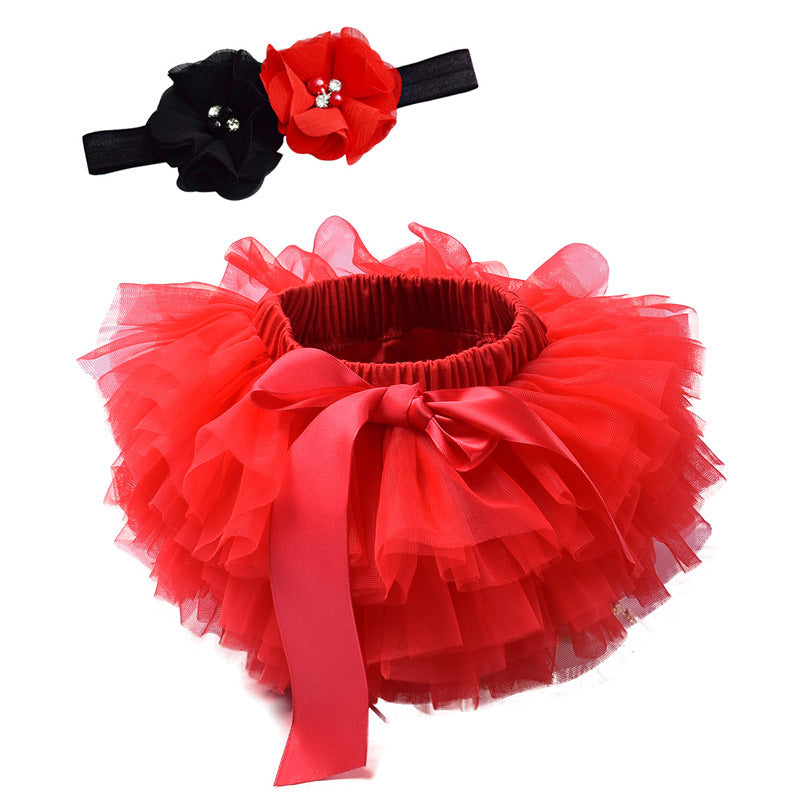 Net yarn half-length skirt children's skirt