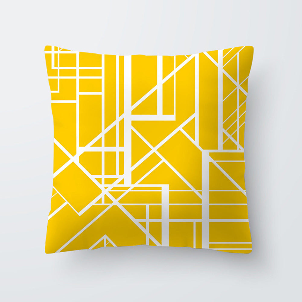 Geometric yellow Hawaiian pillowcase