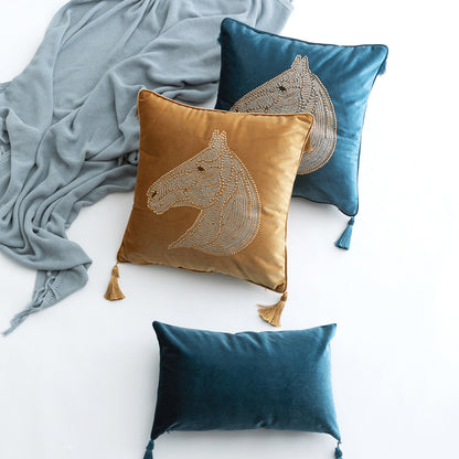 Bedroom Bedside Hot Drill Horse Head Pillow Cover