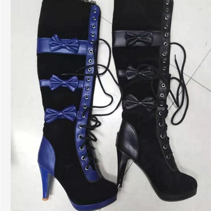 European And American Cosplay Women's Bow Tie High-heeled Boots