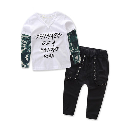 Boys Tattoo Mesh Long Sleeve Suit