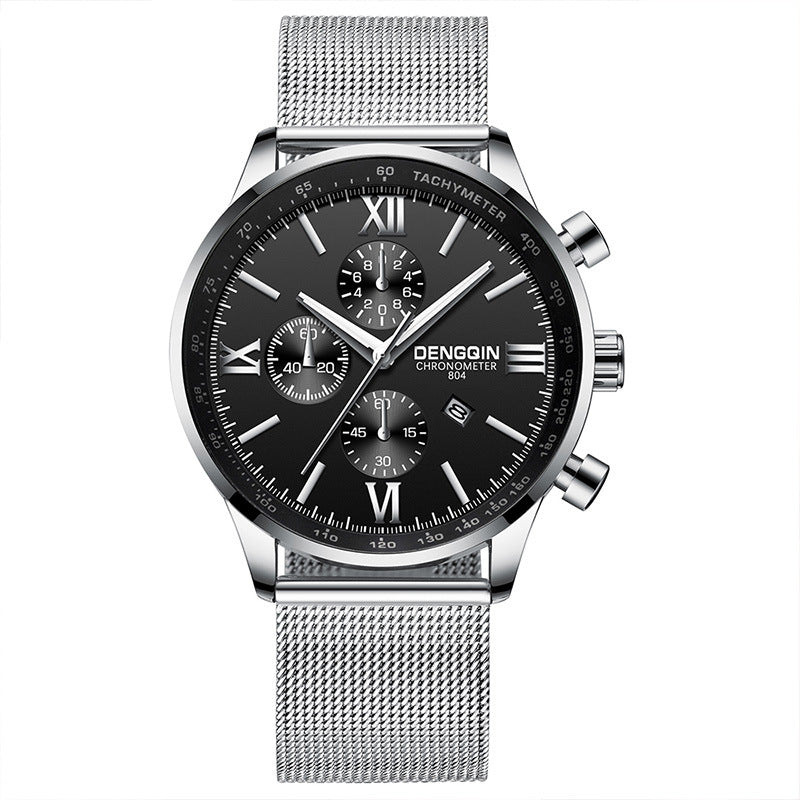 Mesh belt quartz men's watch
