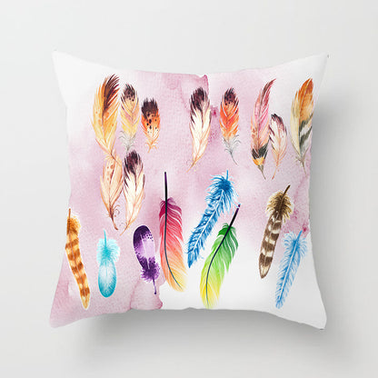 Peach Skin Feather Pillow Sofa Cover