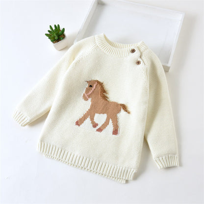 Girls Sweater Autumn Padded Pullover Sweater