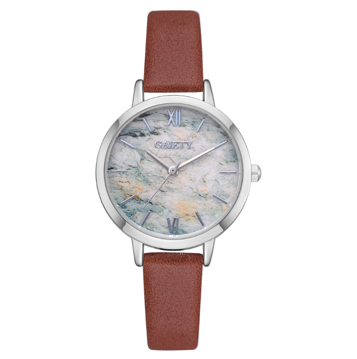 Japanese and Korean new girl student watch GAIETY marbled simple leather cute watch