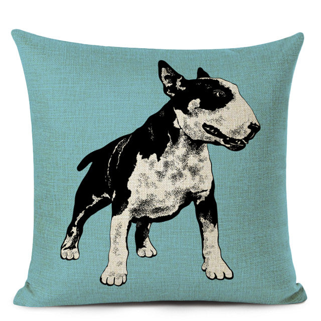 Chinese printed linen pillowcase