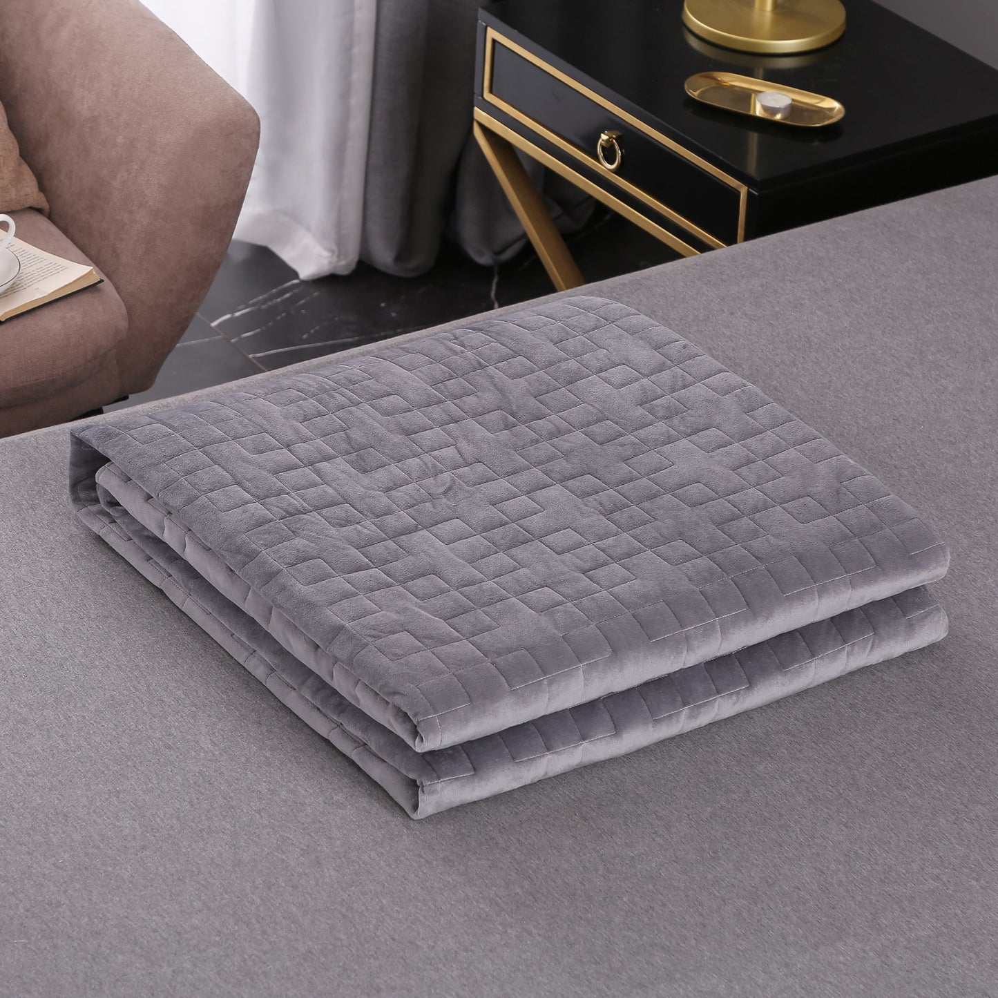 Pure color gravity crystal velvet bubble quilt cover