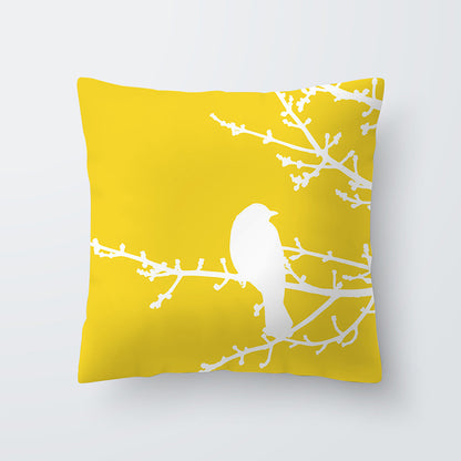 Geometric yellow Hawaiian pillowcase