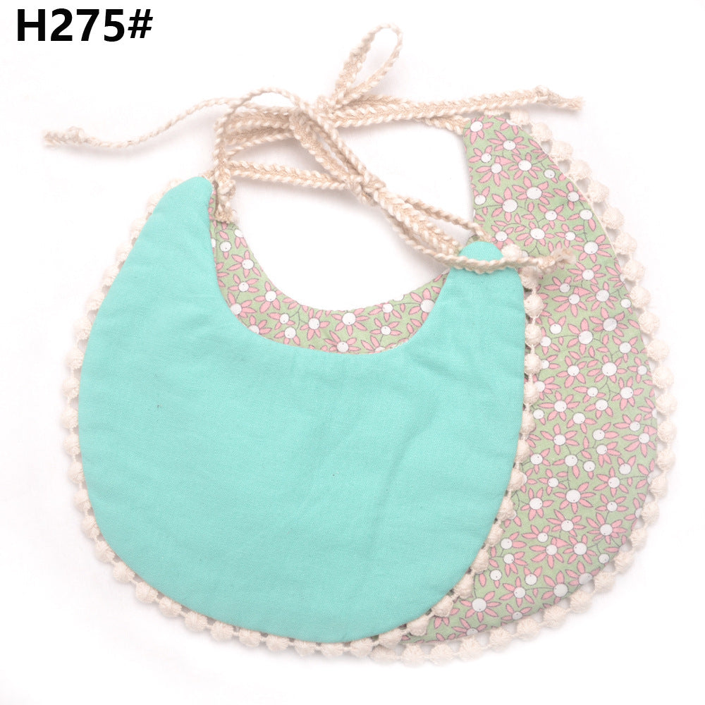 Cotton and linen two-layer saliva towel bib bib