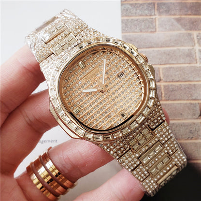 Fashion casual quartz watch studded with diamonds