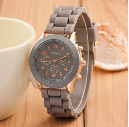 Foreign trade explosions Geneva jelly silicone watch GENEVA three-eye digital scale student quartz watch wholesale