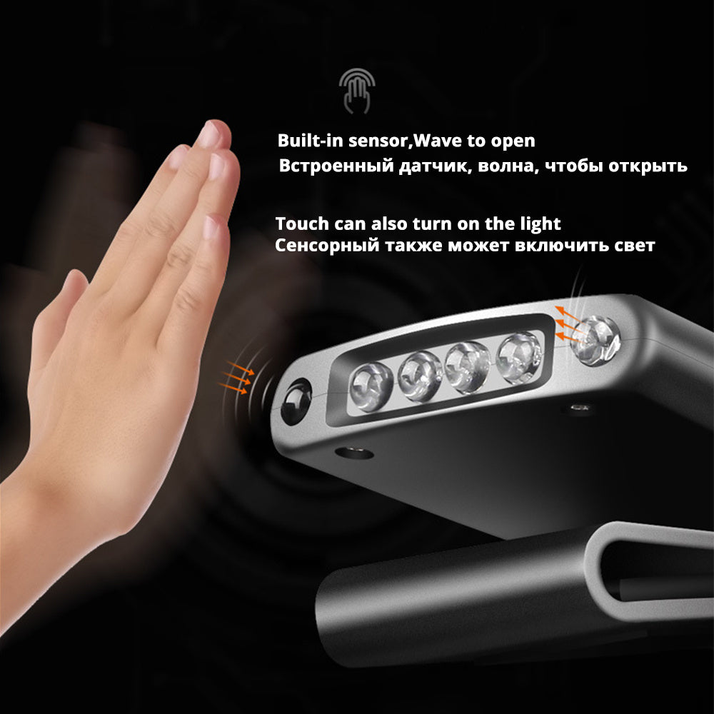 Fish head lamp night fishing USB charging glare clip cap lamp