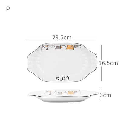 Nordic Tableware Set Bowl And Plate Combination Household Simple Ceramic