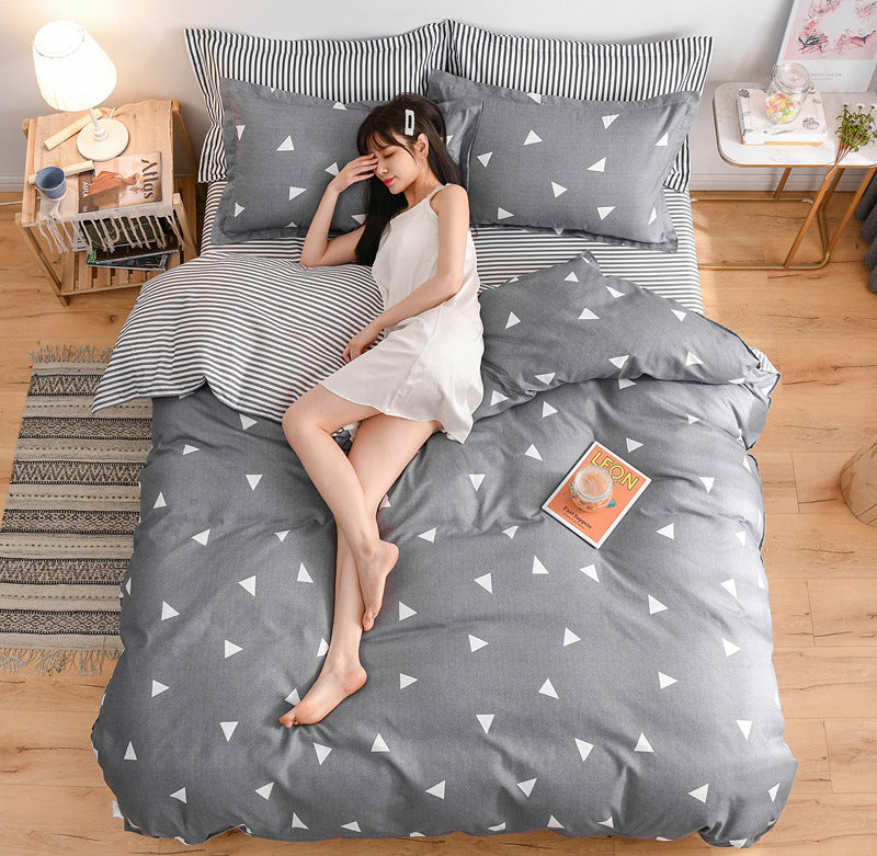 New Three Piece Thickened Cotton Sheet Quilt Cover