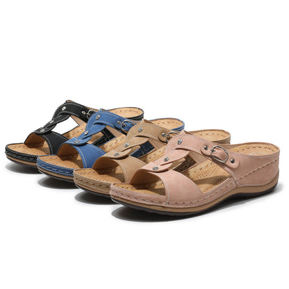 Non-slip cross braided sandals