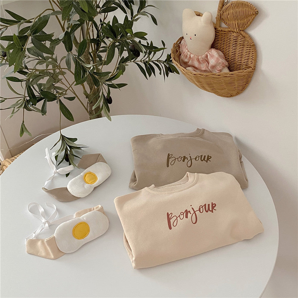 Baby cute poached egg one-piece suit