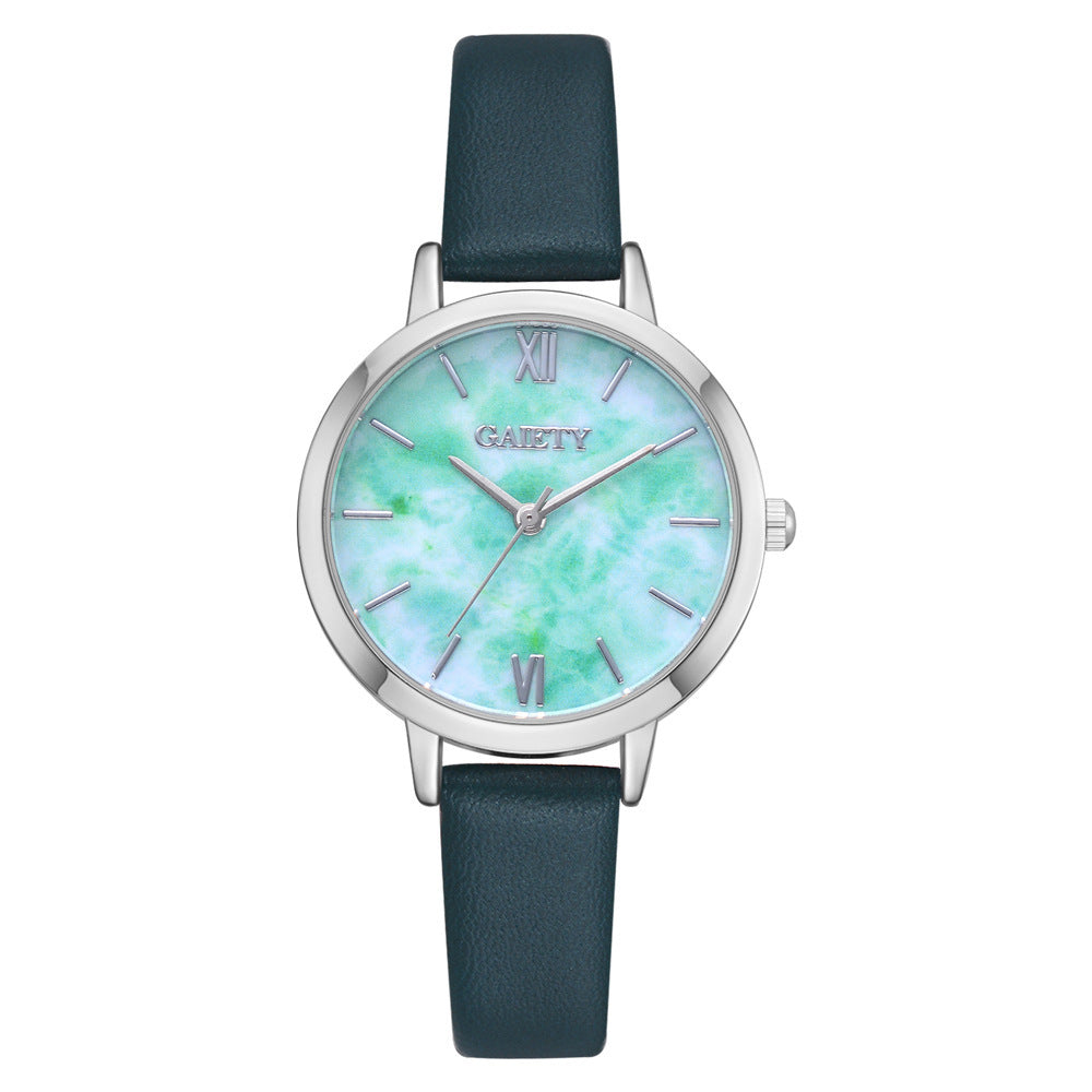 Japanese and Korean new girl student watch GAIETY marbled simple leather cute watch
