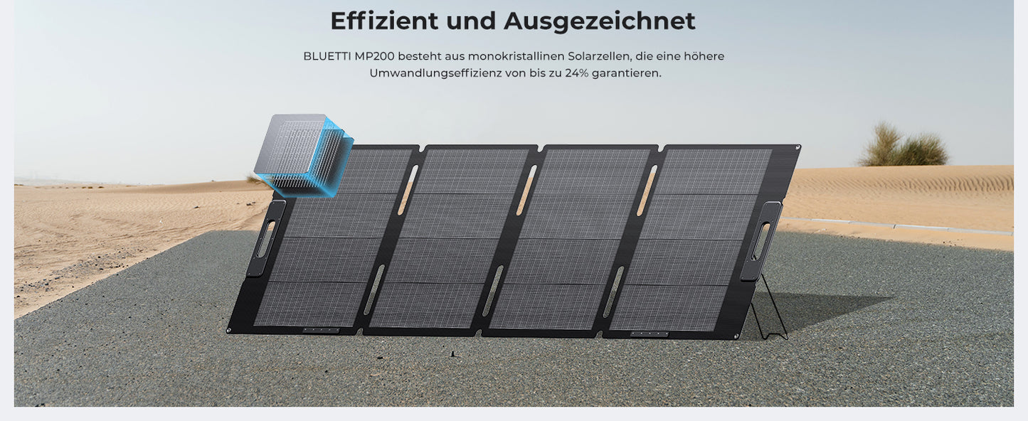 UA Stock BLUETTI MP200 200W Solar Panel Portable Folding Panel Solar Foldable for EB3A EB55 EB70 lP67 Outdoor Camping Car Fish