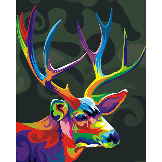 picture by numbers on canvas diy Colorful Stag painting by numbers with acrylic paints 2021 new drop shipping