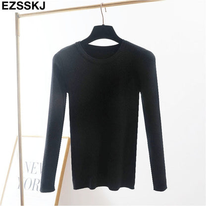winter clothes Knitted woman sweaters Pullovers spring Autumn Basic women's jumper Slim women's sweater cheap pull long sleeve