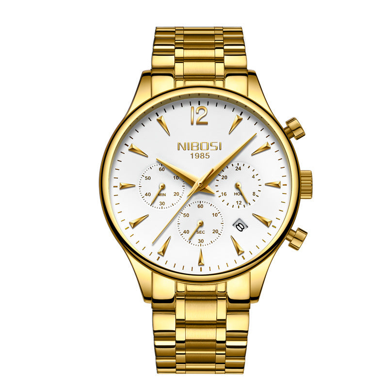 Quartz watch with stainless steel band