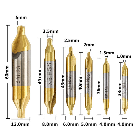 High speed steel center drill set