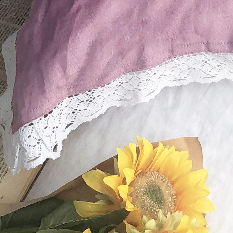Pure Linen Pillow Towel Breathable Solid Color High-grade