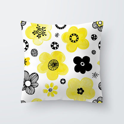 Geometric yellow Hawaiian pillowcase