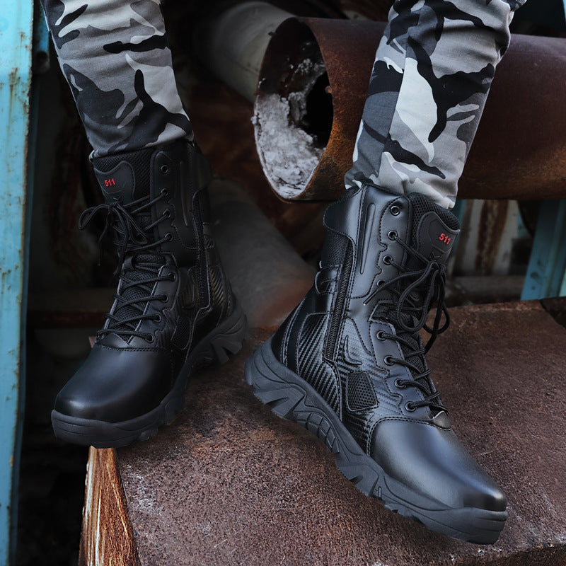 High-top large size anti-smashing outdoor tooling boots