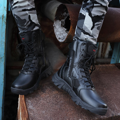 High-top large size anti-smashing outdoor tooling boots