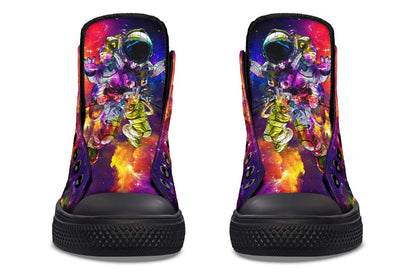Men's And Women's Fashion Color Printing High-top Canvas Shoes