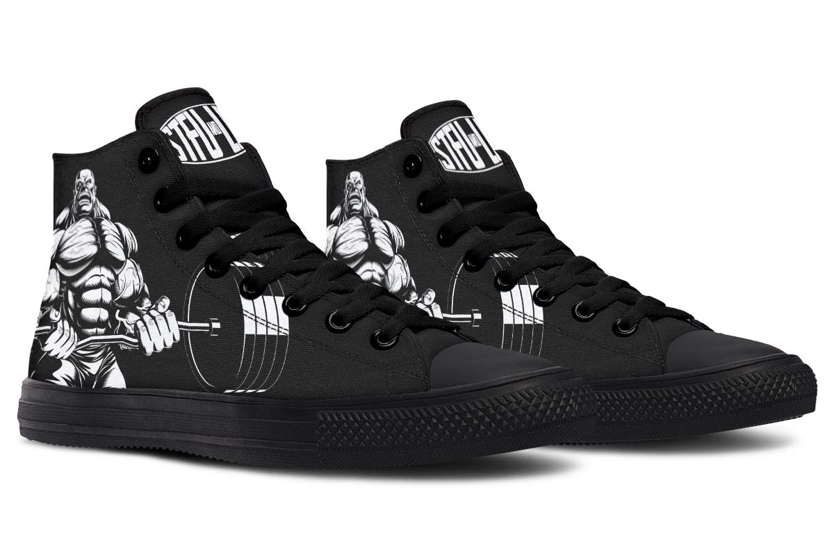 Men's And Women's Fashion Color Printing High-top Canvas Shoes