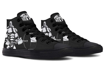 Men's And Women's Fashion Color Printing High-top Canvas Shoes
