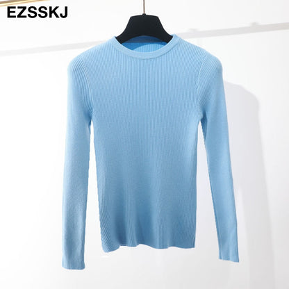 winter clothes Knitted woman sweaters Pullovers spring Autumn Basic women's jumper Slim women's sweater cheap pull long sleeve