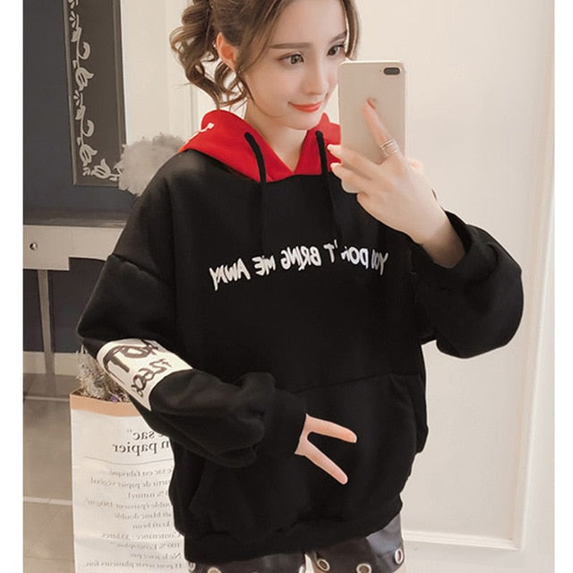 Hoodies Women   Fashion Sweatshirts Long Sleeve Hoodies Print Letter Female Tracksuits Sportswear