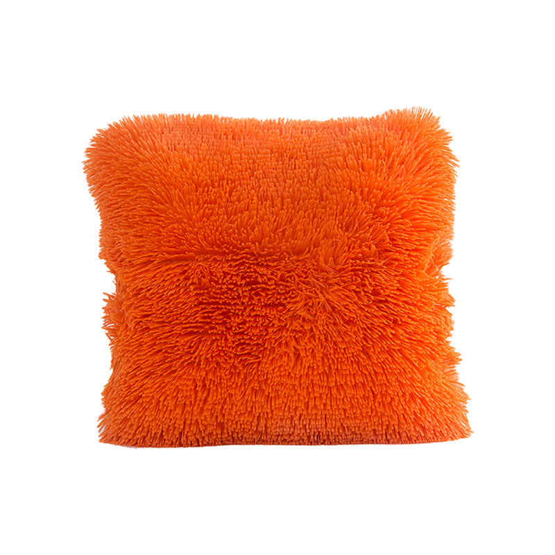 Living Room Bedroom Sea Velvet Solid Color Cushion Cover